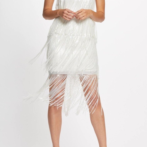 White Sequin Roxy Flapper Dress - Picture 2 of 3